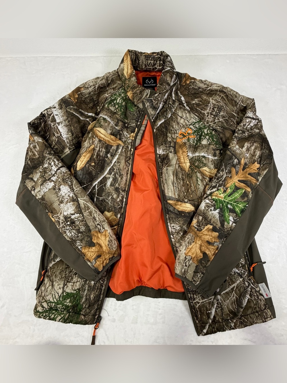 Realtree Camo Puffer Jacket with Orange Interior